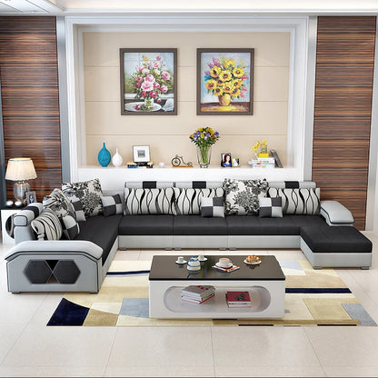  U Shape Sofa Set : 142" Wide Reversible Modular Sectional