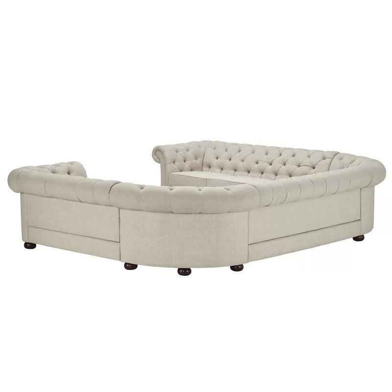 U Shape Sofa Set: 142" Wide Sectional 10 Seater Sofa