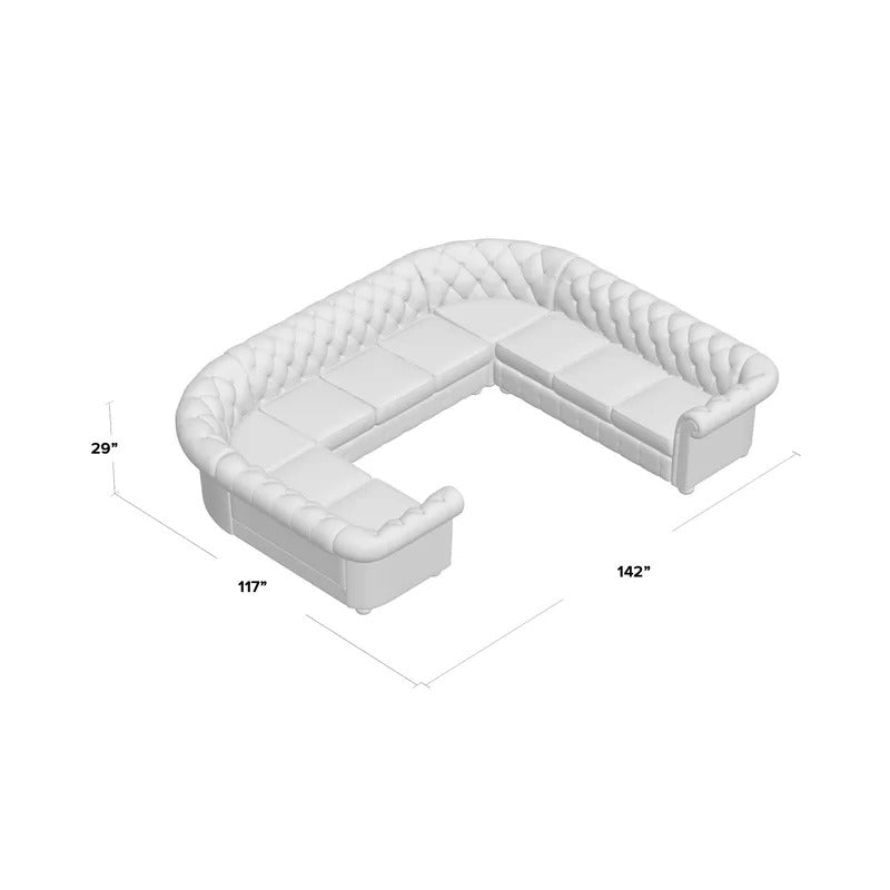U Shape Sofa Set: 142" Wide Sectional 10 Seater Sofa