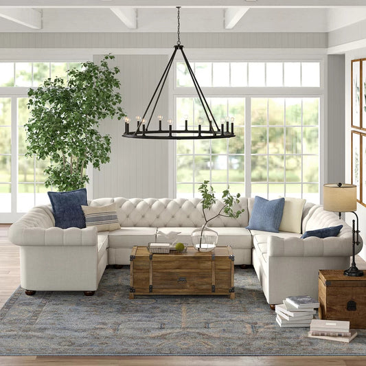 U Shape Sofa Set: 142" Wide Sectional 10 Seater Sofa
