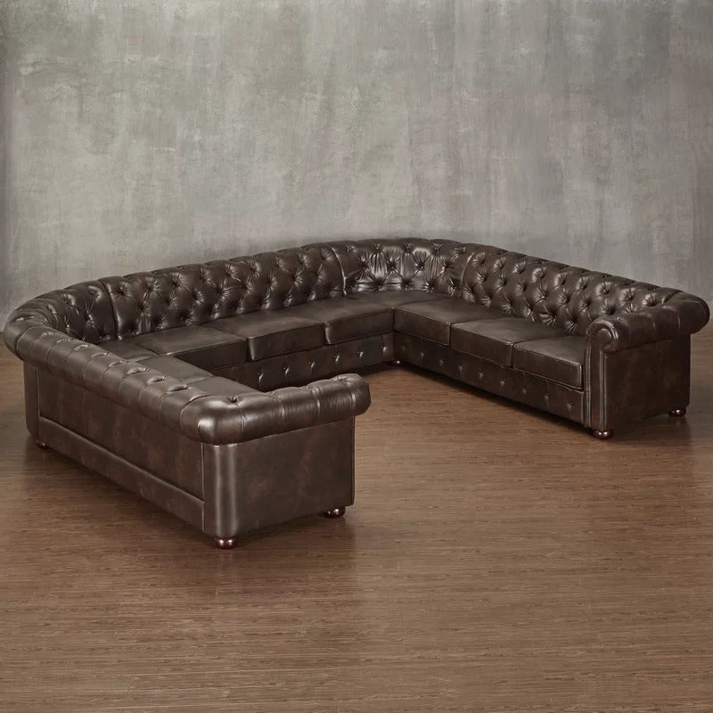 U Shape Sofa Set : 11 Seater 143.4" Wide Faux Leatherette Symmetrical