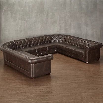 U Shape Sofa Set : 11 Seater 143.4" Wide Faux Leatherette Symmetrical
