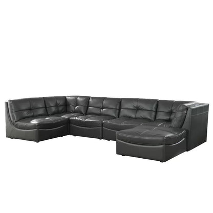 U Shape Sofa Set: 147" Wide Faux Leatherette Sofa Set