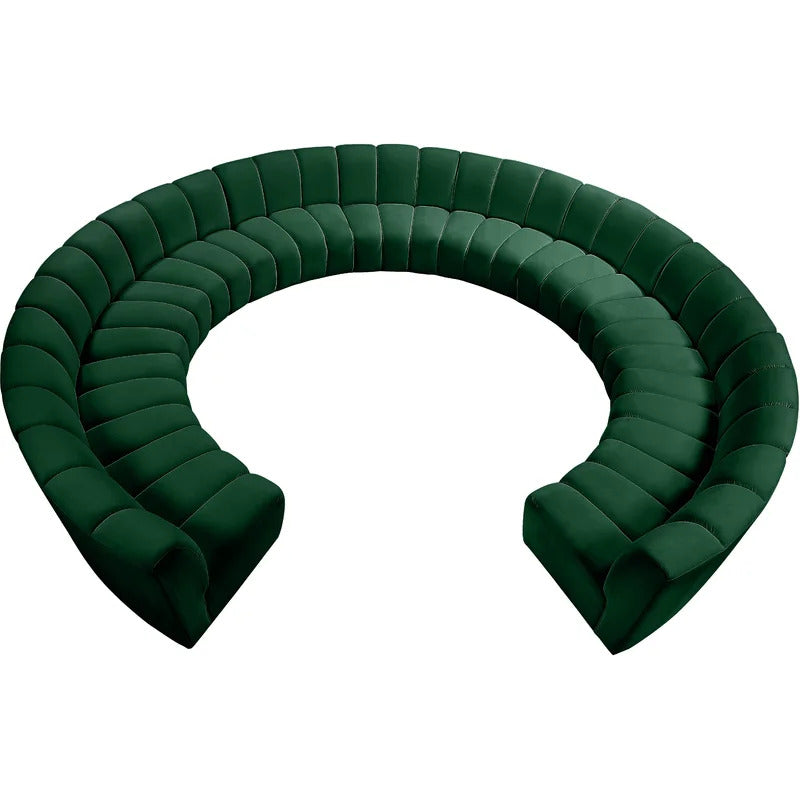 U Shape Sofa Set: 183" Wide Velvet Symmetrical Corner Sectional 11 Seater Sofa