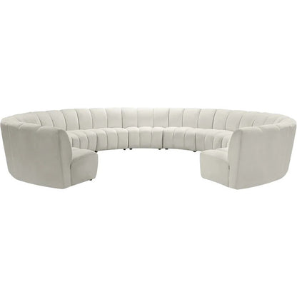 U Shape Sofa Set: 183" Wide Velvet Symmetrical Corner Sectional 11 Seater Sofa