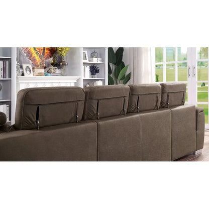 U Shape Sofa Set : 5 Seater 127.75" Wide Symmetrical Sleeper Sectional