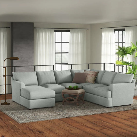 U Shape Sofa Set: 6 Seater 126" Wide Sofa