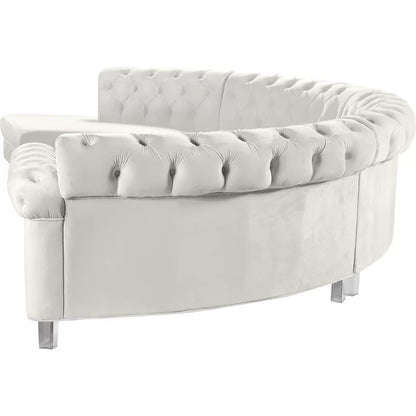 U Shape Sofa Set: 6 Seater 140" Wide Velvet Sectional Sofa