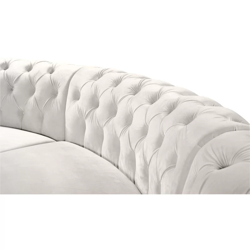 U Shape Sofa Set: 6 Seater 140" Wide Velvet Sectional Sofa
