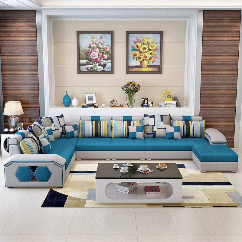 U Shape Sofa Set : 7 Seater  142" Wide Reversible Modular Sectional