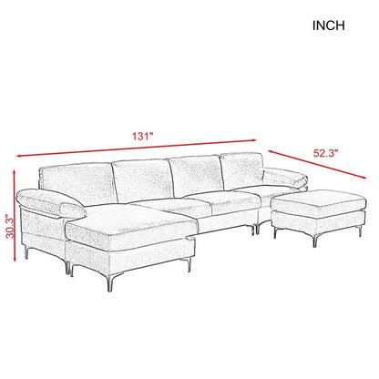 U Shape Sofa Set: Convertible Sectional Sofa Set