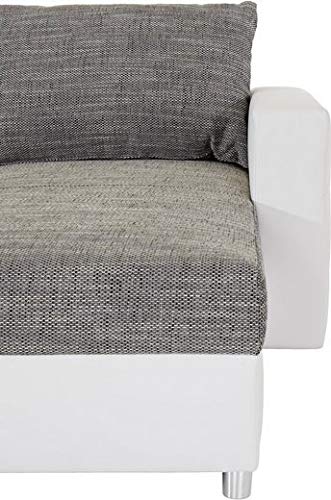 U Shape Sofa Set:- Half Leatherette Sofa Set (White and Grey)