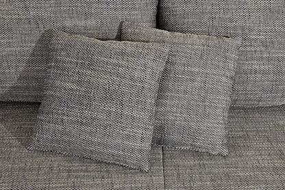 U Shape Sofa Set:- Half Leatherette Sofa Set (White and Grey)