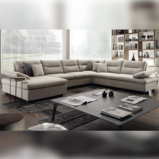U Shape Sofa Set Italian Hardwood Sectional Sofa, Standard, Grey