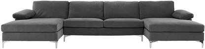U Shape Sofa Set: Large Fabric U Shape Sofa Set