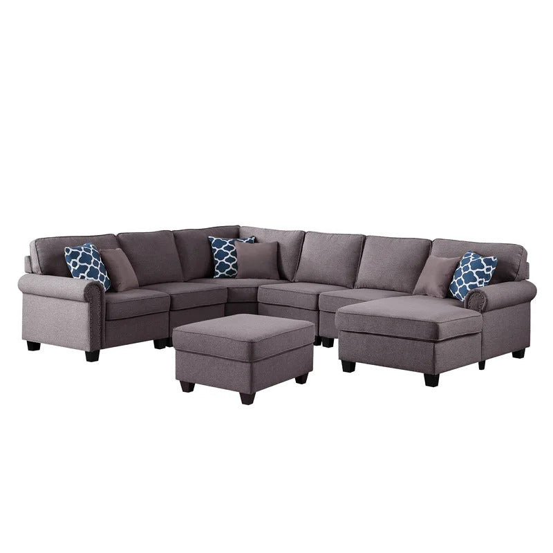 U Shape Sofa Set : Left Hand Facing Sectional With Ottoman