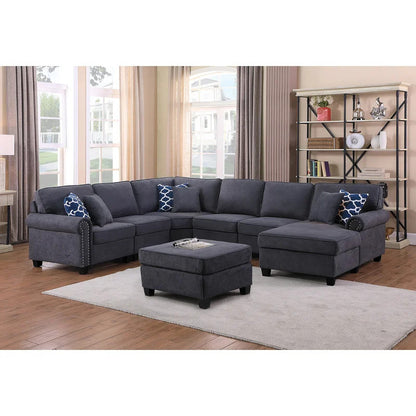 U Shape Sofa Set : Left Hand Facing Sectional With Ottoman