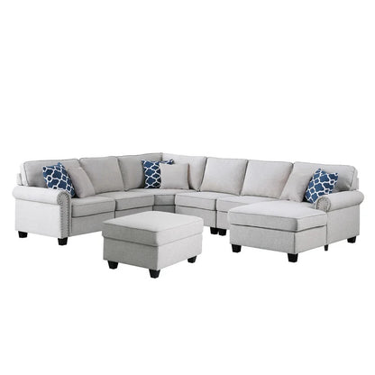 U Shape Sofa Set : Left Hand Facing Sectional With Ottoman