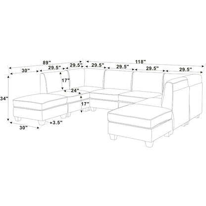 U Shape Sofa Set: Modular Sectional Sofa Set