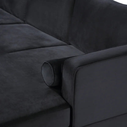 U Shape Sofa Set: Velvet Fabric Sectional Sofa Set
