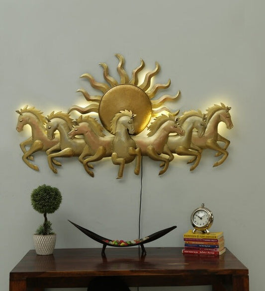Wall Art 7 Sun Horse Running With Led