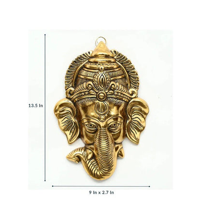 Wall Art : Aluminium Lord Ganesha Wall Art In Gold