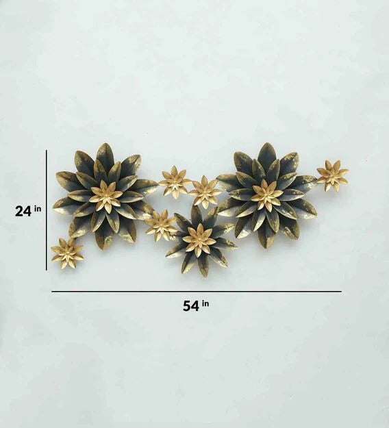 Wall Art: Grey Iron Decorative Flower Wall Art 