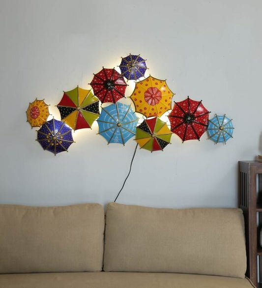 Wall Art : Iron Abstract Wall Art With LED In Multicolour