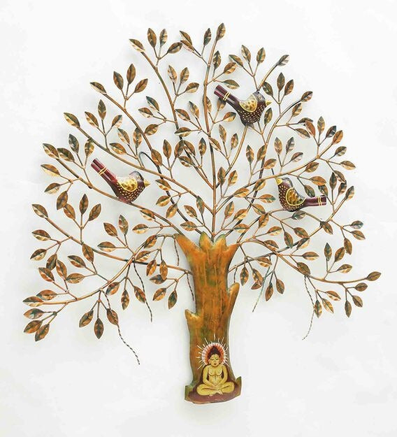 Wall Art: Iron Decorative Tree Wall Art In Brown