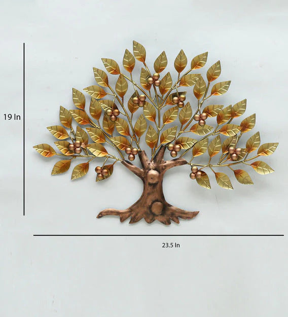 Wall Art: Iron Decorative Tree Wall Art In Gold