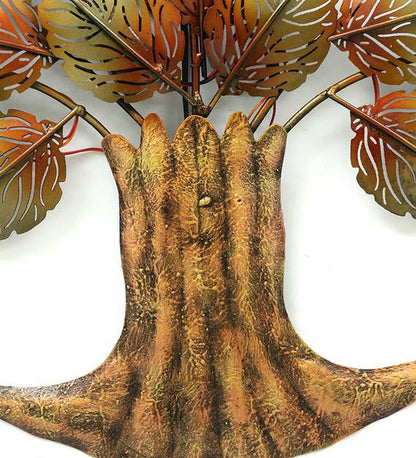 Wall Art: Iron Decorative Tree Wall Art With LED In Brown