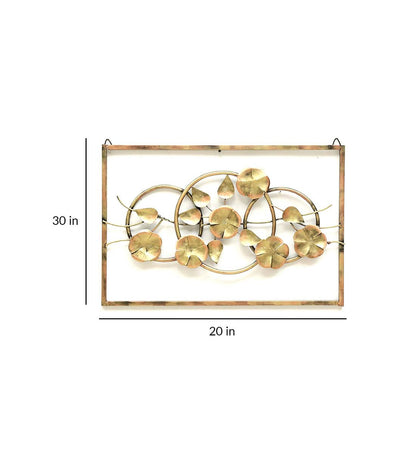Wall Art: Iron Framed Leaf Wall Art In Copper