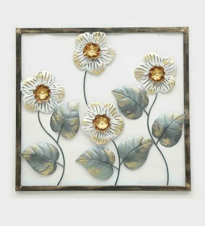 Wall Art : Iron Framed Leaf Wall Art In Gold