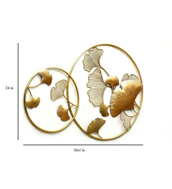 Wall Art: Iron Gold Framed Leaf Wall Art 
