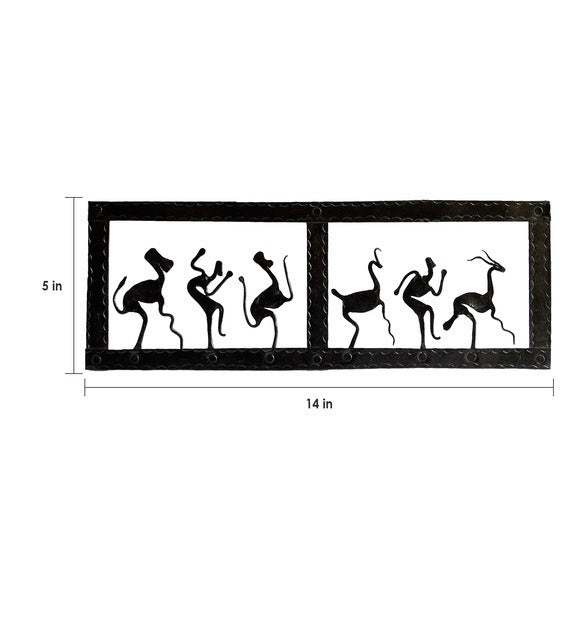 Wall Art: Iron Hanging Framed Wall Art In Black Color