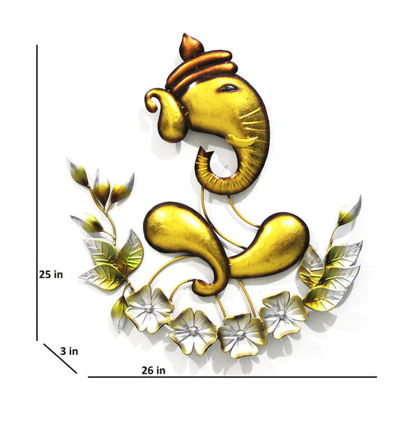 Wall Art: Iron Lord Ganesha Wall Art In Gold