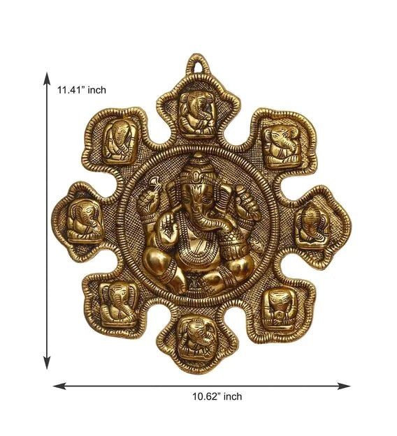 Wall Art: Iron Lord Ganesha Wall Art In Gold Color