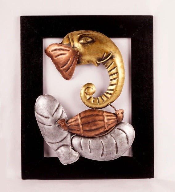 Wall Art: Iron Lord Ganesha Wall Art In Multicolor