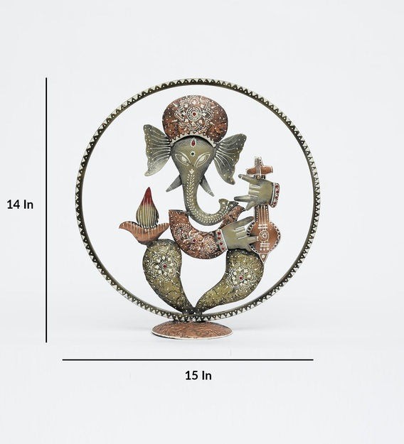 Wall Art: Iron Lord Ganesha Wall Art In Multicolor