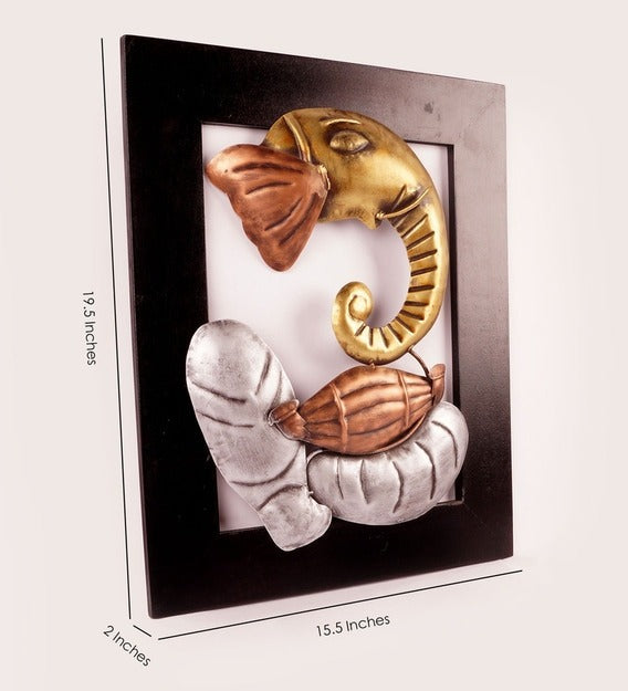 Wall Art: Iron Lord Ganesha Wall Art In Multicolor