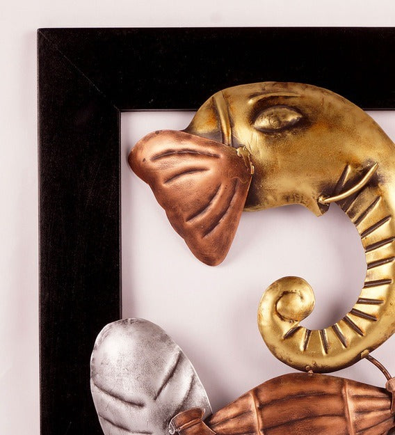 Wall Art: Iron Lord Ganesha Wall Art In Multicolor