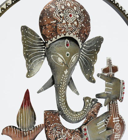 Wall Art: Iron Lord Ganesha Wall Art In Multicolor