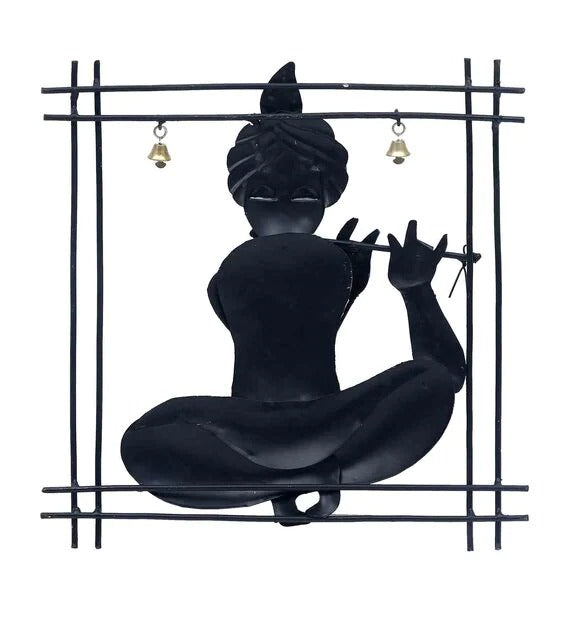 Wall Art: Iron Lord Vishnu Wall Art In Maroon Color