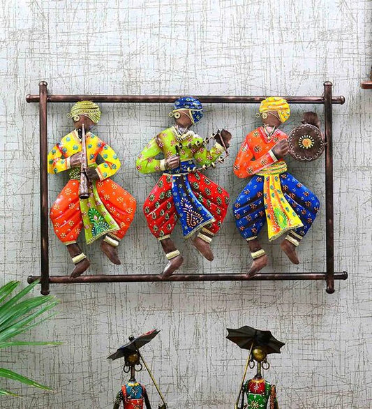 Wall Art: Iron Musician Wall Art In Multicolour