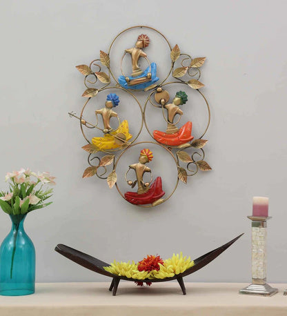 Wall Art: Iron Musician Wall Art In Multicolour