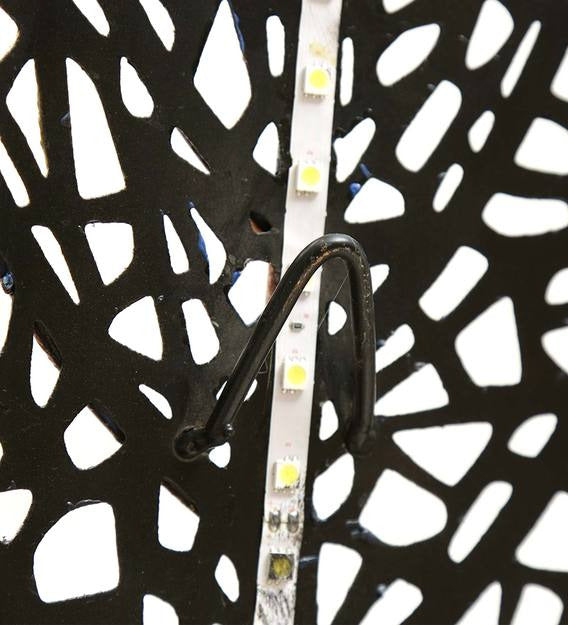 Wall Art: Iron Peepal Leaf Wall Art With LED In Copper