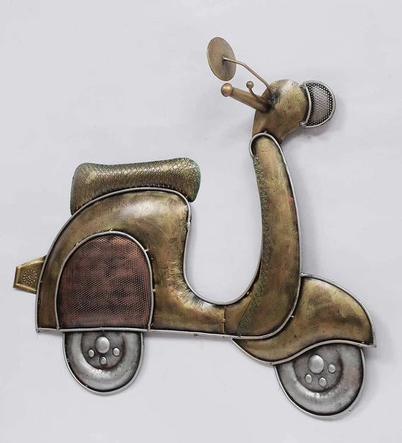 Wall Art Iron Scooter Wall Art In Gold