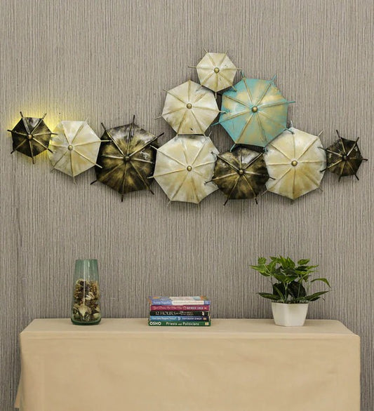 Wall Art Wrought Iron Abstract Wall Art With LED In Multicolour