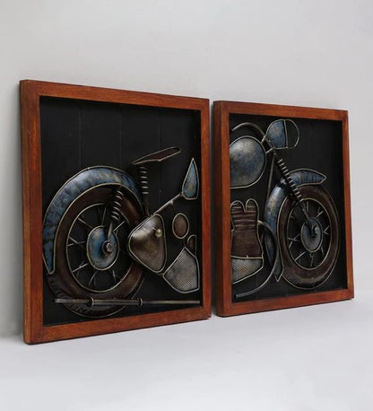 Wall Art : Wrought Iron Bike Wall Art In Brown