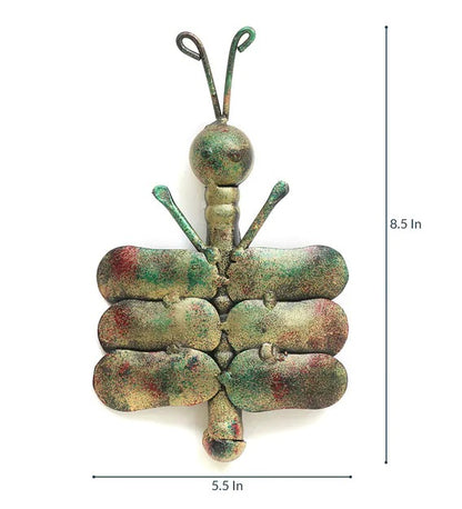 Wall Art: Wrought Iron Butterfly Wall Art In Green Color